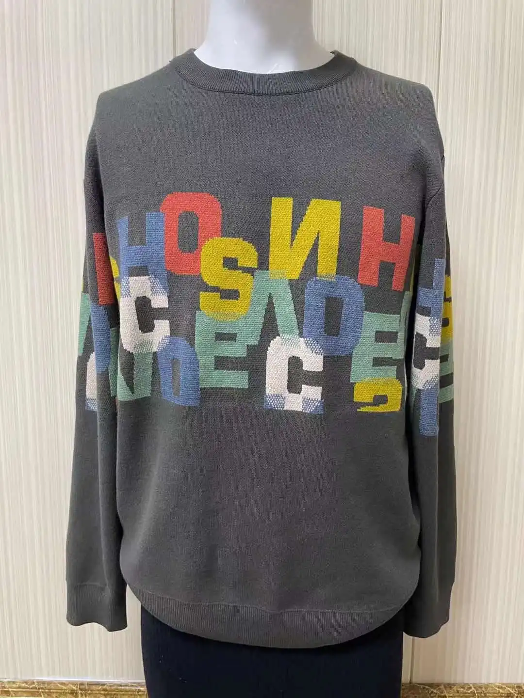 Распродажа, Мужской Хлопковый свитер большого размера с длинным рукавом и круглым вырезом с цветным принтом/вышивкой для OED и ODM