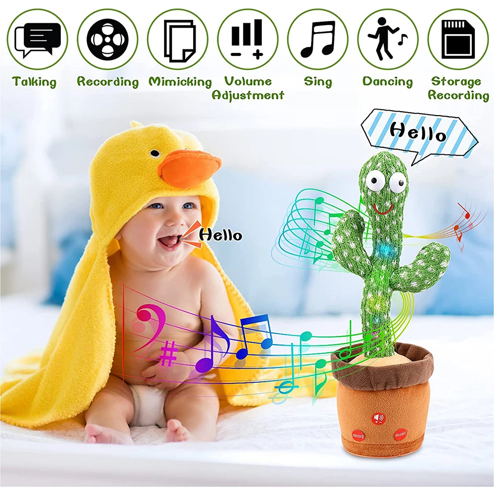 Hot selling funny stuffed toys sings and dance cactus toy plush doll dancing cactus for kid voice recording plant toys
