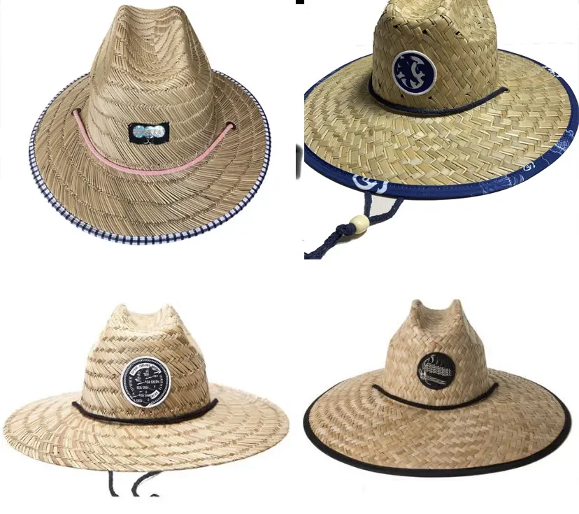 Wholesale lifeguard hat summer straw hat hats with custom logo 1 buyer