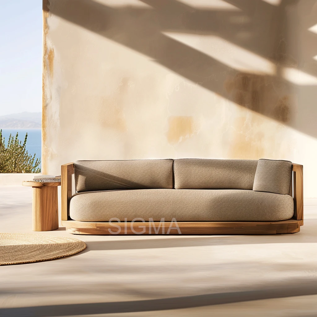 High-quality New style solid wooden outdoor furniture set Luxury teak patio garden table single oval coffee table