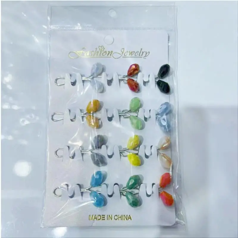 Best service Muslim Accessory Colorful Diamond Water Drop Hijab Clip Fashion Multi Color Big Crystal Rhinestone Shawl Scarf Clip