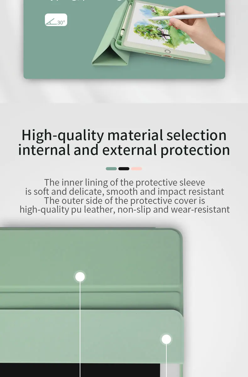 new design reasonable suction screen fuction tablet leather case