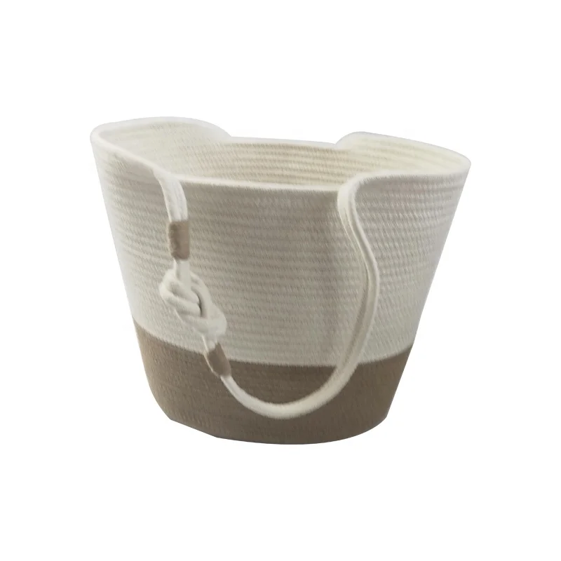 Extra Large Storage Baskets Cotton Rope Basket Woven Baby Laundry Basket with Handle