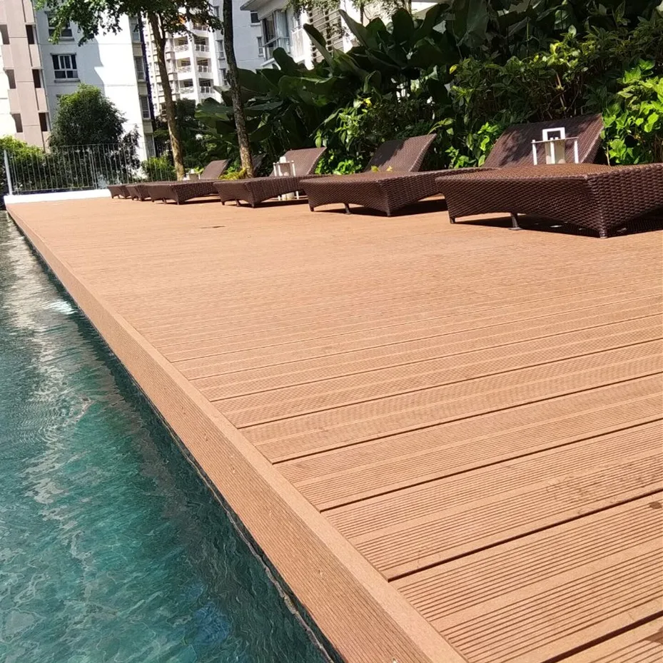 Swimming Pool Composite Decking Covering Outdoor Waterproof WPC Flooring