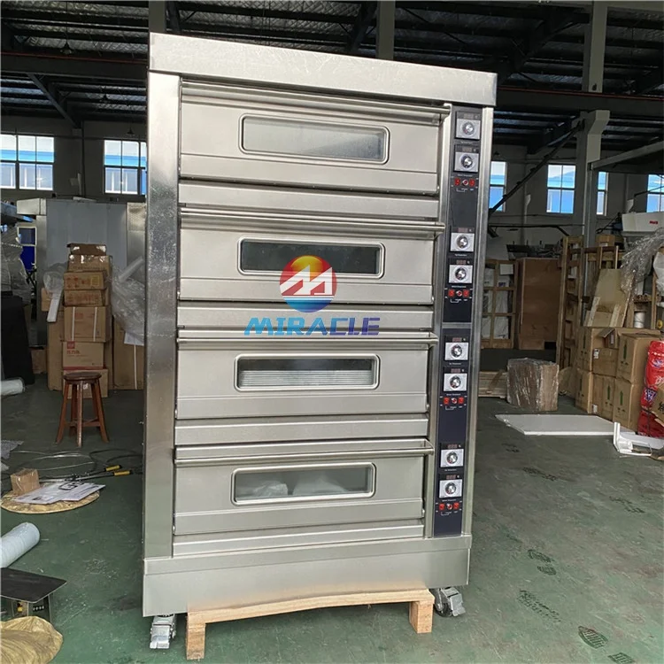 Stainless steel electric double 2 decks bakery oven for sale