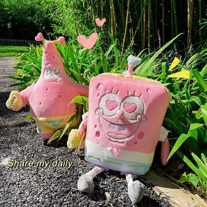 Factory Custom Cute Cartoon Plush Doll Sponge Baby And Patrick Star Plush Toy Dolls For Girl And Boy