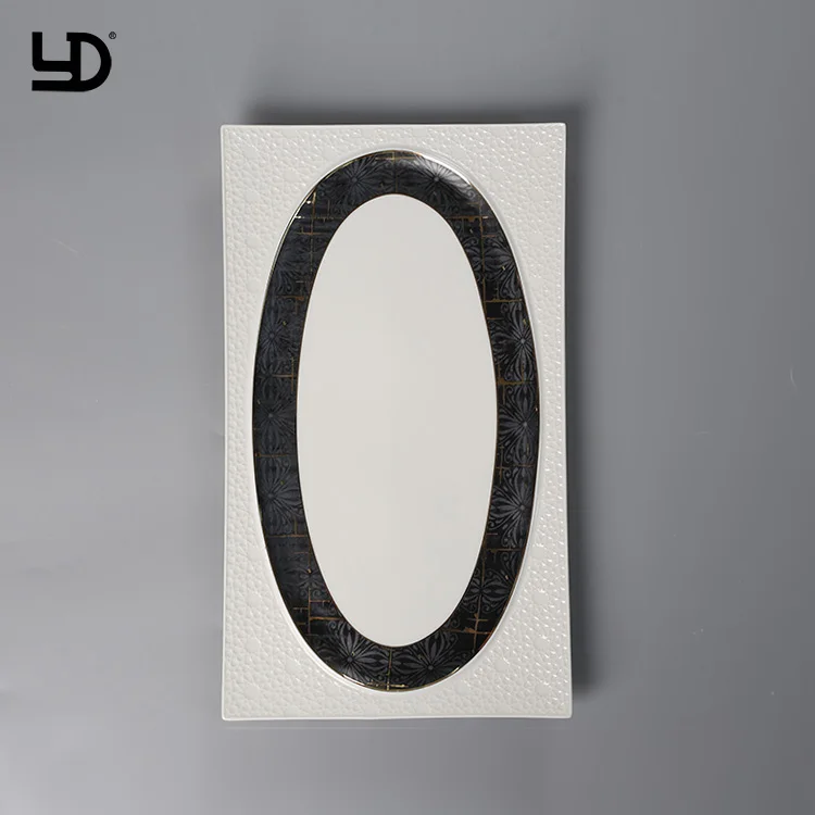 Dubai Porcelain Dinner Set Wedding White Dinnerware Royal Ceramic Tableware Embossed Plate