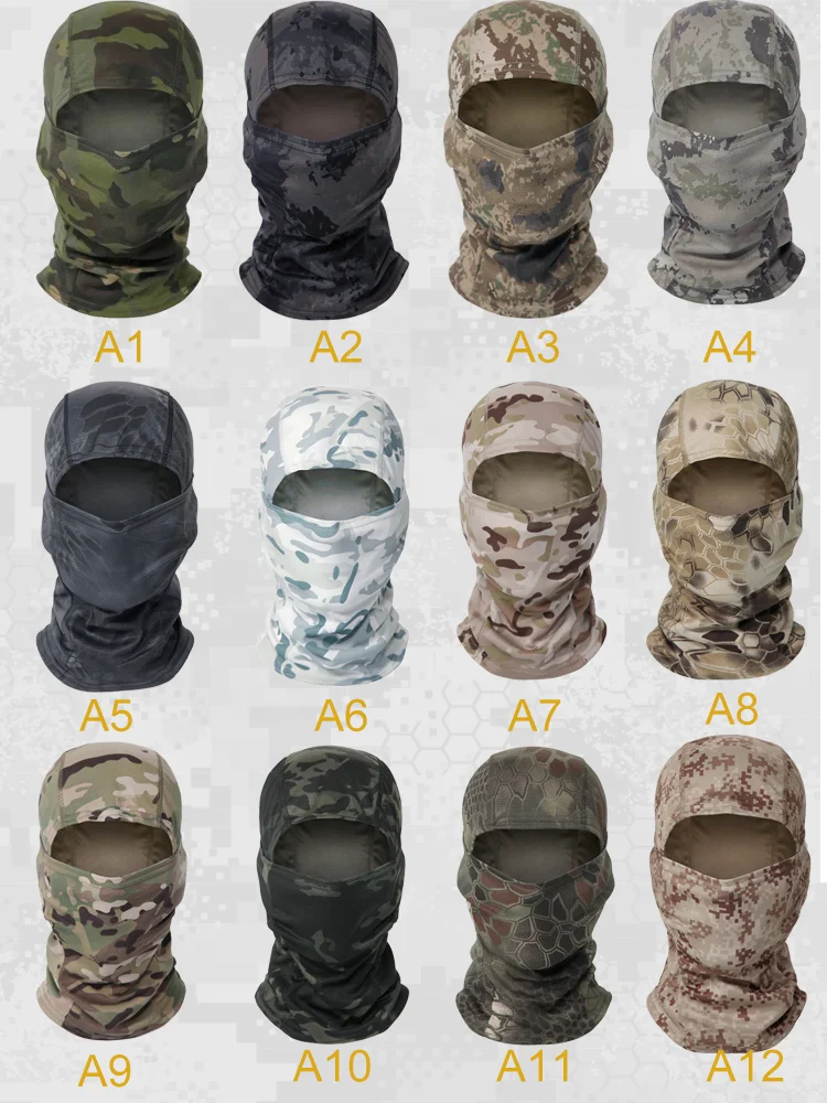 Stock camouflage pattern headgear CS game face cover hide bionic full headwear custom cycling fashion