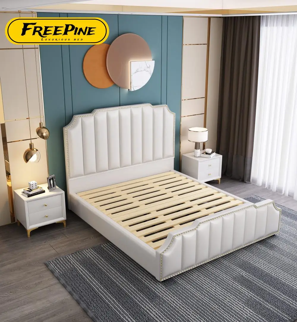 Luxury Modern Design Room furniture Upholster Twin Queen Beds Leather Storage Bed Wooden Frame King Size Double Beds With Drawer