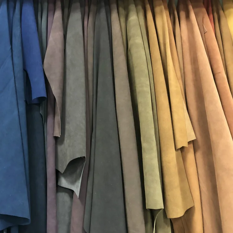 Stock various tan or white color genuine cow split suede leather nubuck leather factory for shoes upper