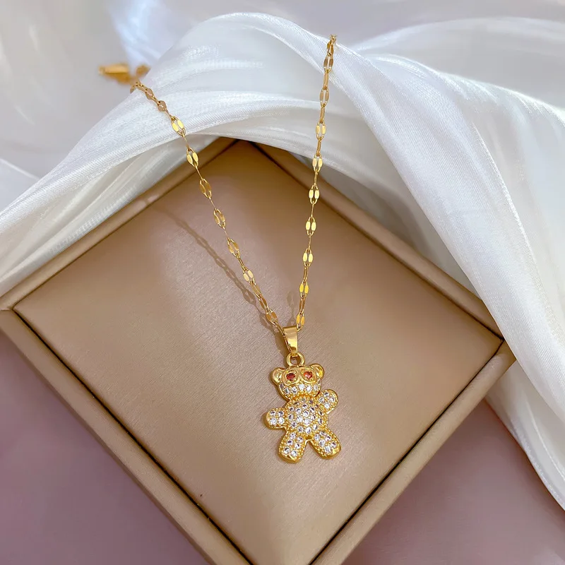 Zircons stainless steel necklaces fashion jewelry silver fashion jewelry pendent necklace for women fashion jewelry necklaces