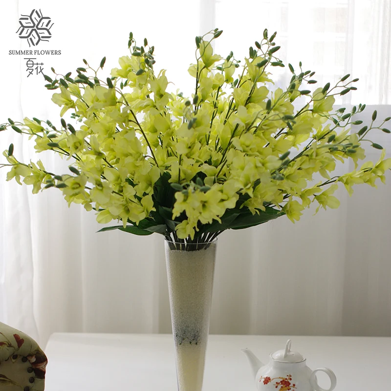 Wholesale Silk Orchids Single Stem Artificial Flowers Phalaenopsis Orchid for Home Wedding Decor