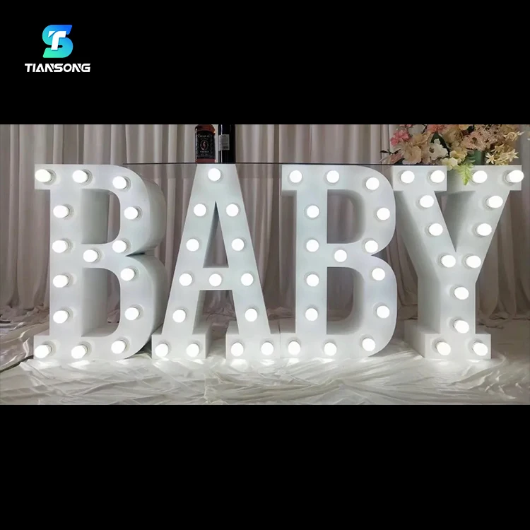 Manufacturer Custom Marquee Letters Giant OH BABY Light Up Marquee Led Number Sign For Event Decor Drop Shipping