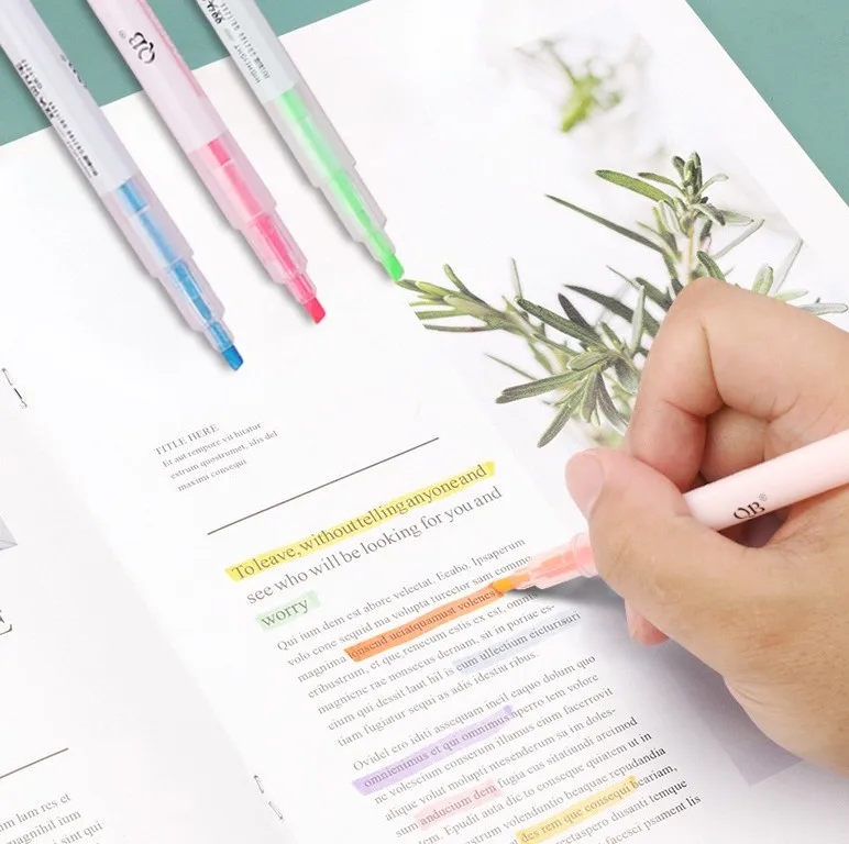 
Top manufacturer highlighter pen 6 colors indelible markers students fluorescent highlighter marker 