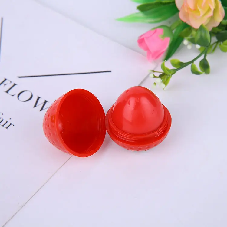 Organic Moisturizing Vitamin C Strawberry Roller Round Ball Fruit Lip Balm