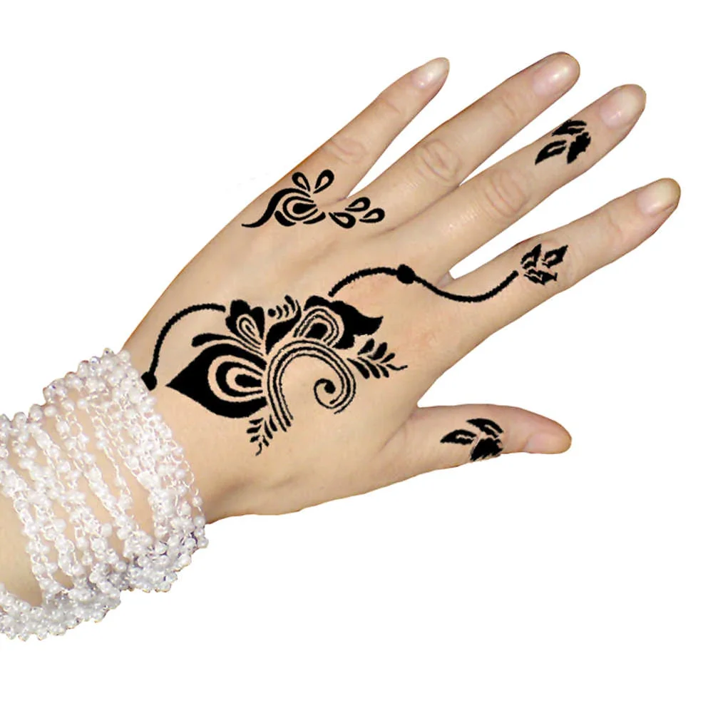 Stencils for Henna Tattoos Self-Adhesive Beautiful Body Art Temporary Tattoo Templates