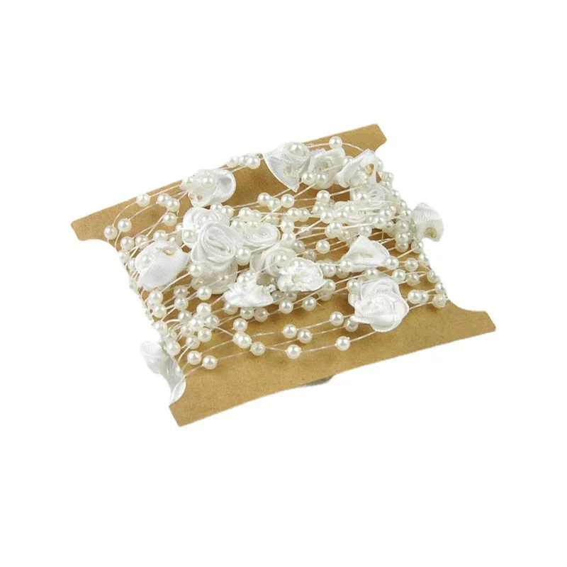 5m Artificial Flowers Peony Rose String Pearl Beads Chain Garland DIY Crafts For Jewelry Making Wedding Decoration Home Decor