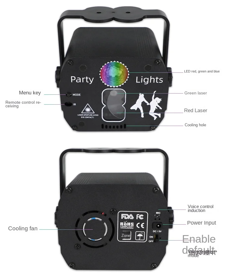 Rechargeable Laser Light Ktv Led Magic BallLighting Effect Small Stage Lights Projector