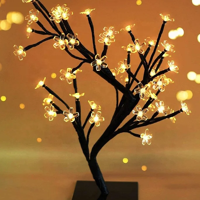 Newish 45cm 30 Bulbs Custom Artificial Indoor Outdoor Use Battery Christmas Home Decoration Led Cherry Flower Blossom Tree Light