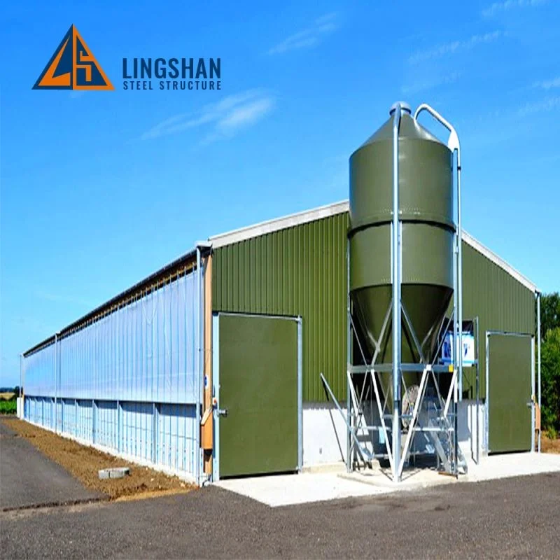 Low cost modern prefabricated poultry farm building steel chicken house trusses for sale  in mississippi