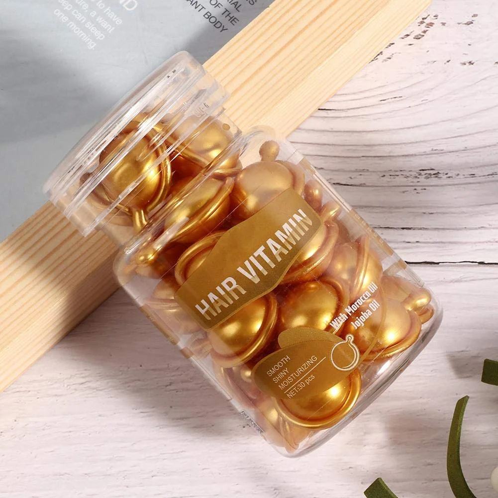 Hair vitamin smooth shiny moisturizing enriched serum capsule with Moroccan oil jojoba oil