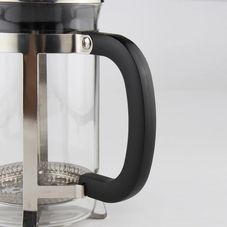 Оптовая продажа, серебряный Французский пресс для кофе, французский пресс для кофе, чая, молока, боросиликатного стекла и BPA бесплатно, кофейный пресс 34 унции