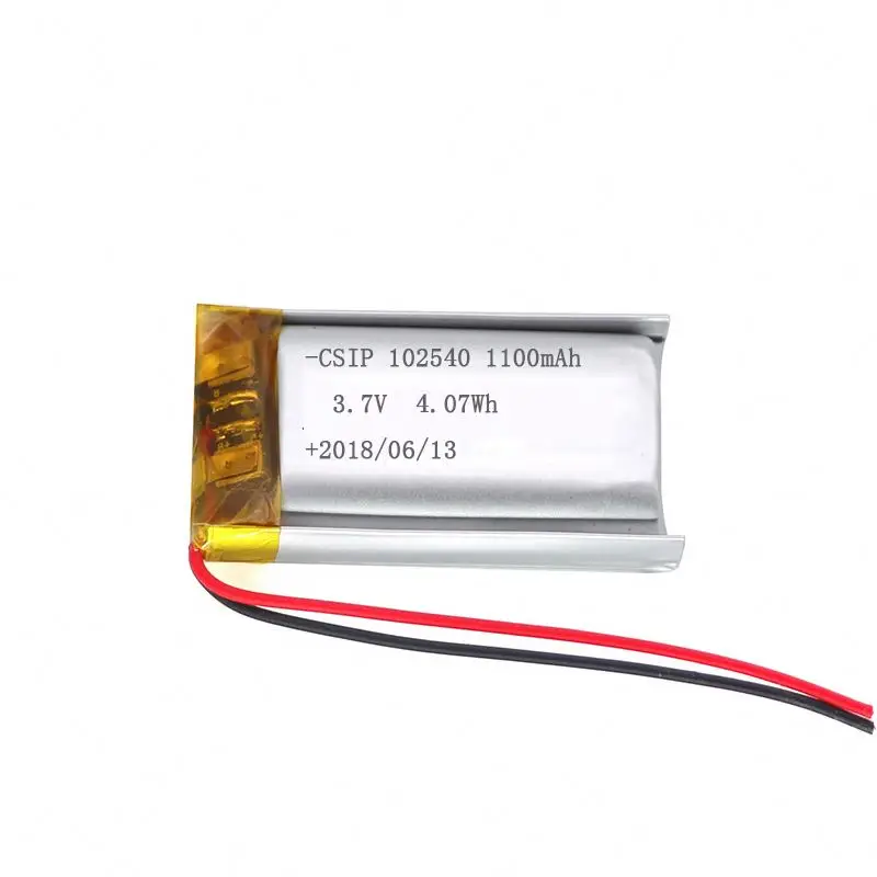 102540 Lithium Polymer Li-po Li-polymer Digital Battery 1100 Mah Rechargeable Lipo 3.7V 4.07wh ROHS Battery Cell+pcm+wire 18g