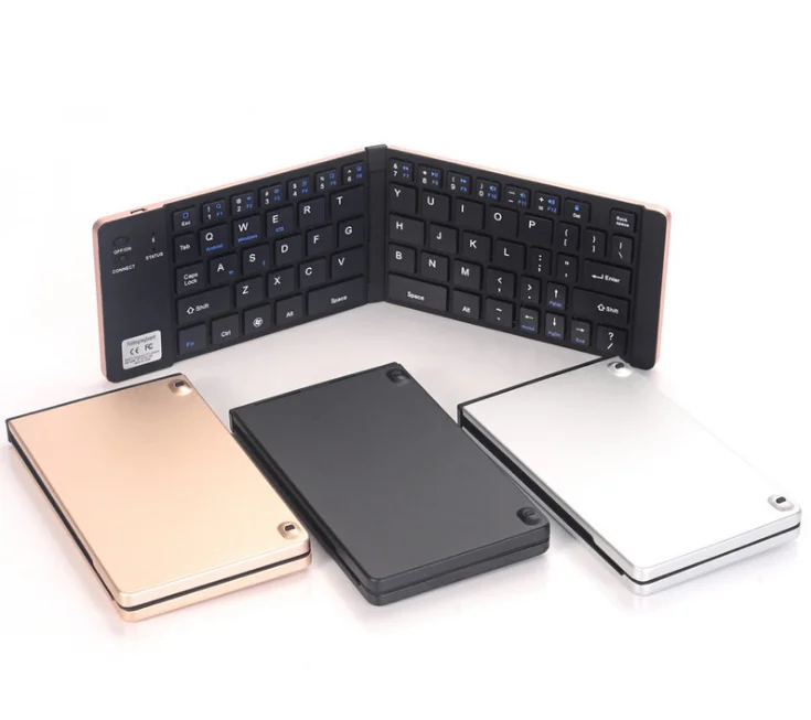 66 keys OEM Promotional Gift Universal mini BT wireless folding portable keyboard for Windows iOS Android