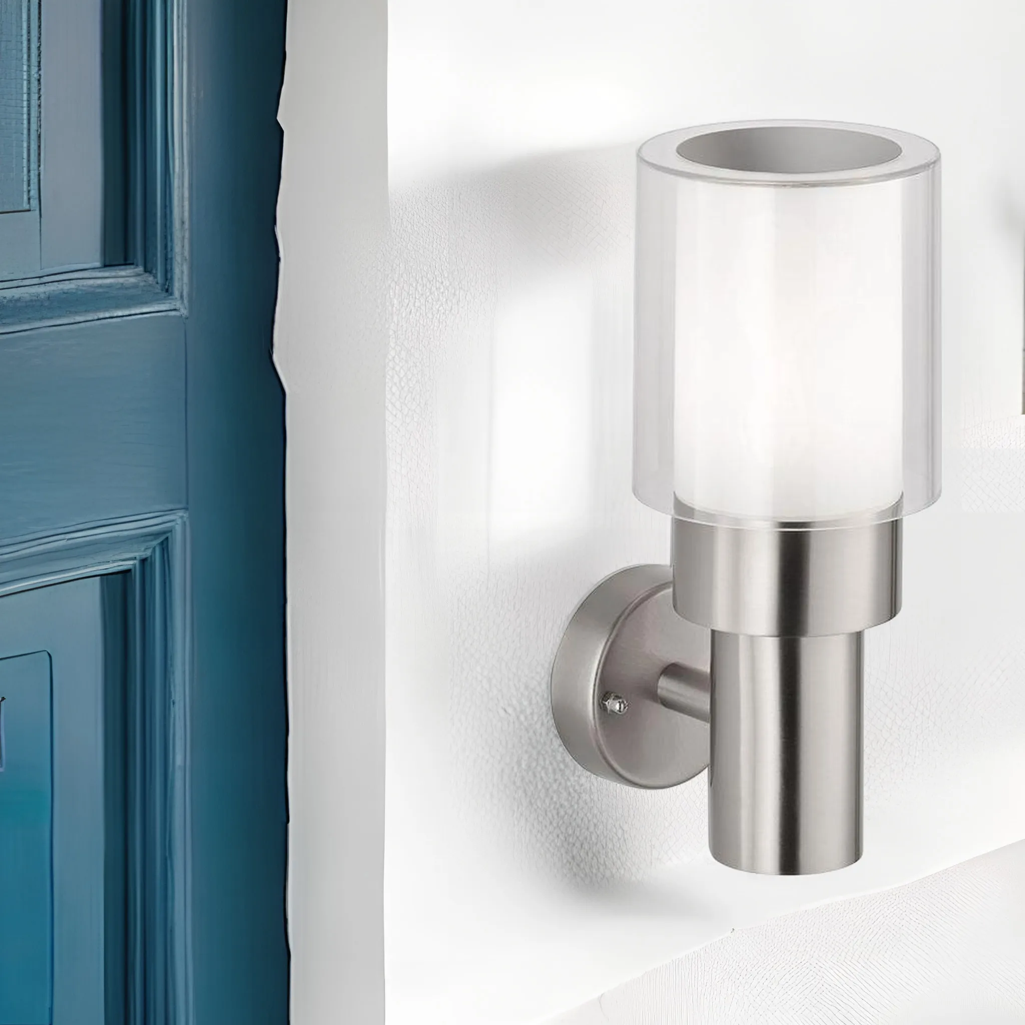 landscape ip44 stainless steel torch shape pc shade led outdoor decorative garden wall light