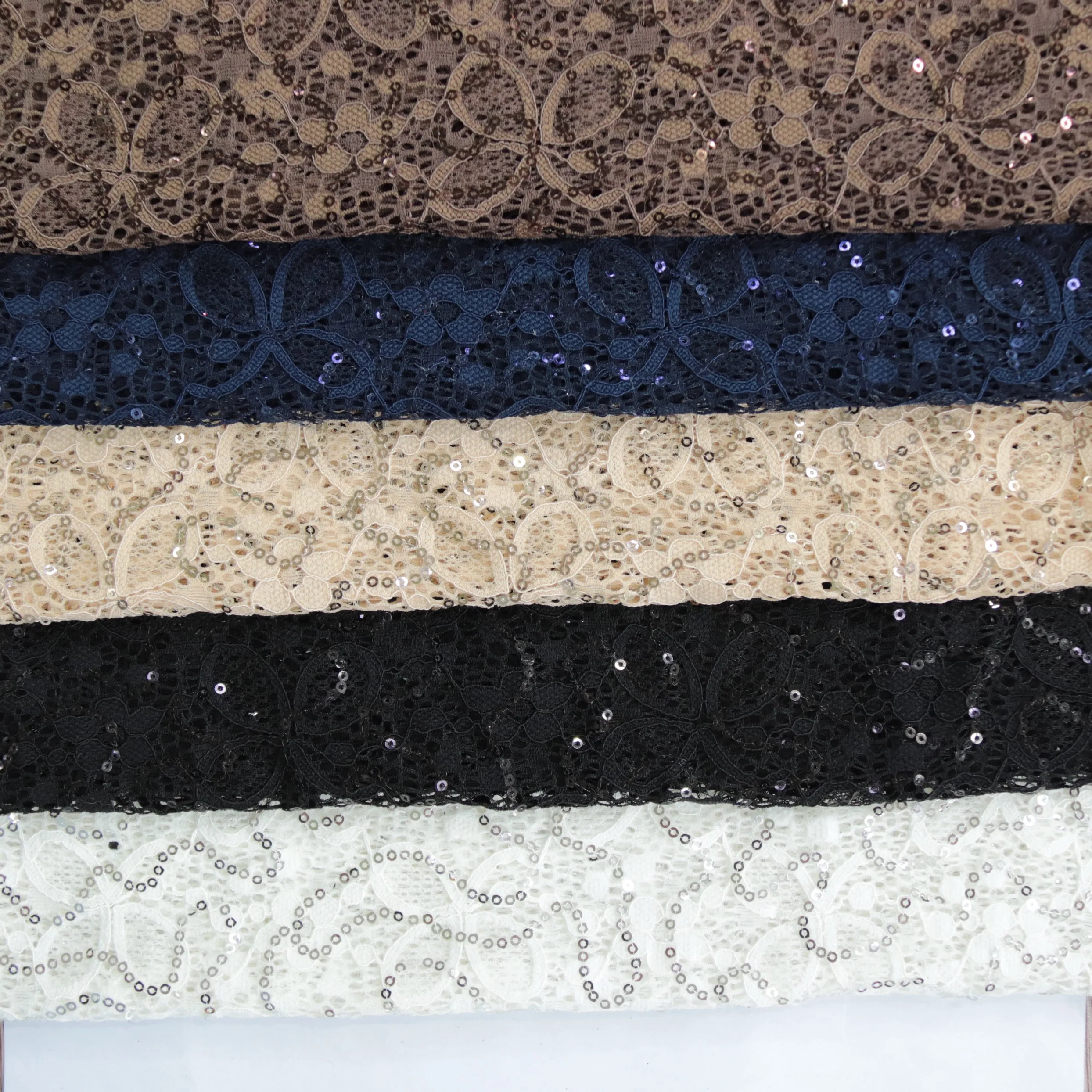 Оптовая продажа, кружевное свадебное платье с вышивкой, 3 мм, 98 полиэстер, 2 спандекса, полосатый изогнутый узор, Тюлевая ткань с блестками