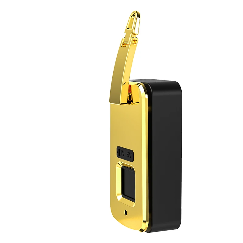 Waterproof Anti-theft lock Embedded Smart Zinc alloy charging port biometric Fingerprint Lock for bag