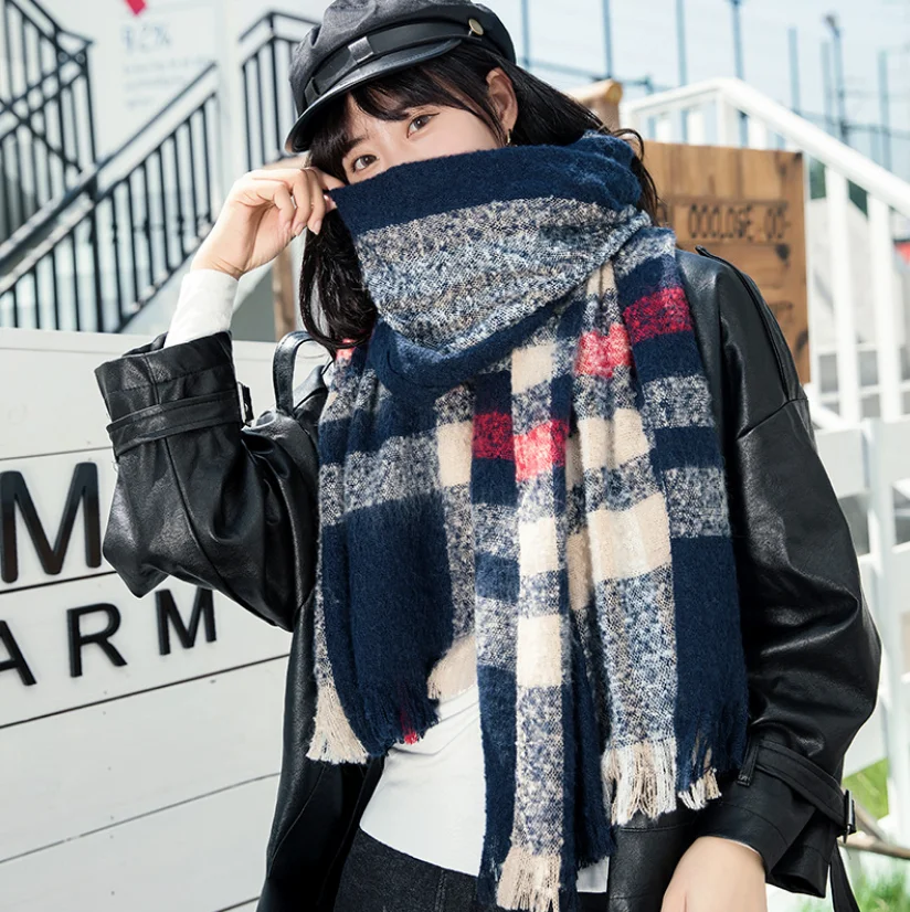 2021 Hot sales CUSTOMIZED British style cashmere-like scarf for autumn and winter customized design