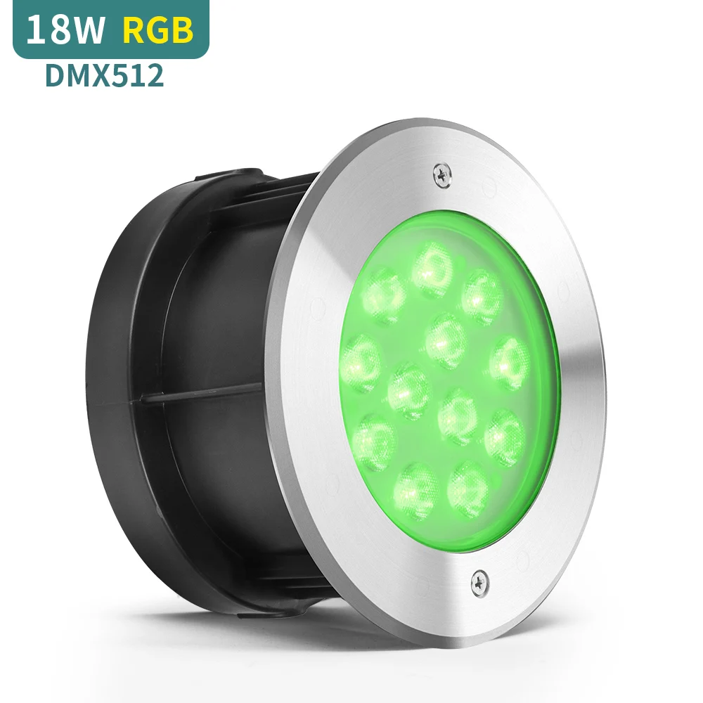 led underwater lamps 18W DC24V RGB DMX512 Control Round Led Swimming Pool Recessed Underwater Lights