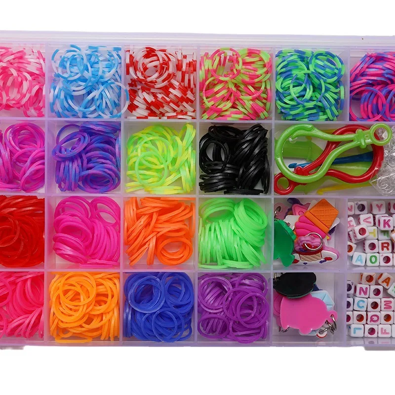 Wholesale New Design Girls Gift Improve Imagination Loom Bands Kit Loom Set Rubber Band Kit