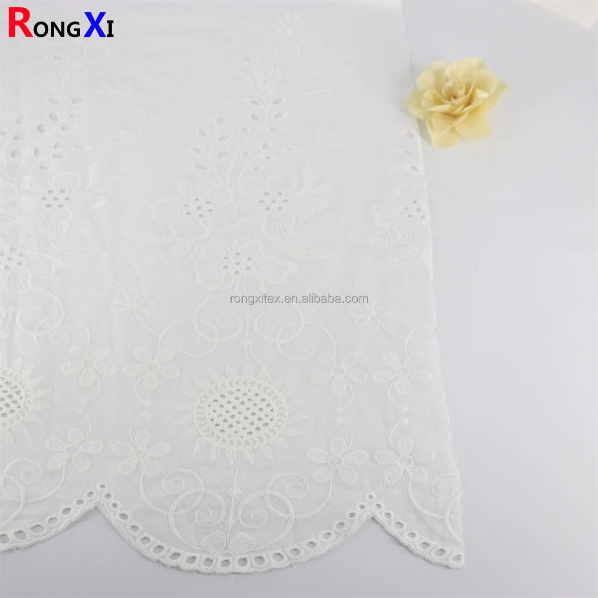 RecommendbRXF0972 Luxury Soft Sunflower 100% Cotton Plain Embroidery Fabric for Sleepwear and Lady Garment Fabrics