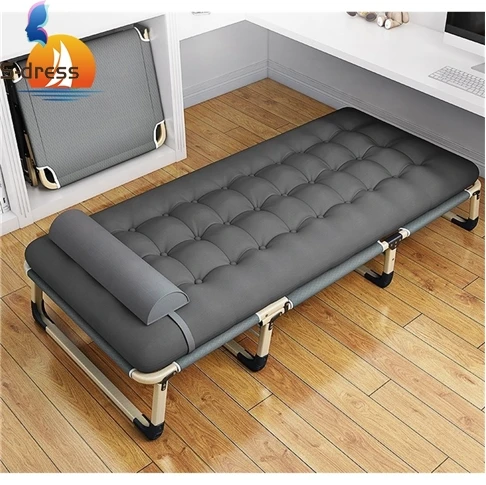 YH  TRENDY adjustable single  polyester  bed portable RECLINING  camping cot with pad metal folding instant bed