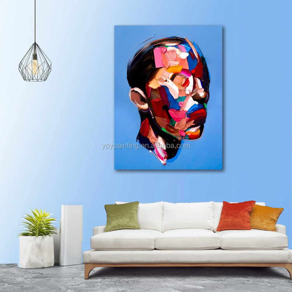 Индивидуальная ручная роспись, Современная красочная женщина, голова, портрет, нож, живопись, товары для украшения дома