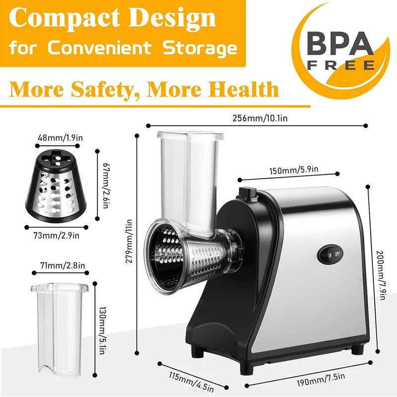 Factory Direct Price Vegetable Shredder Slicer Rotary Vegetable Slicer Of 5 Blades Salad Shooter