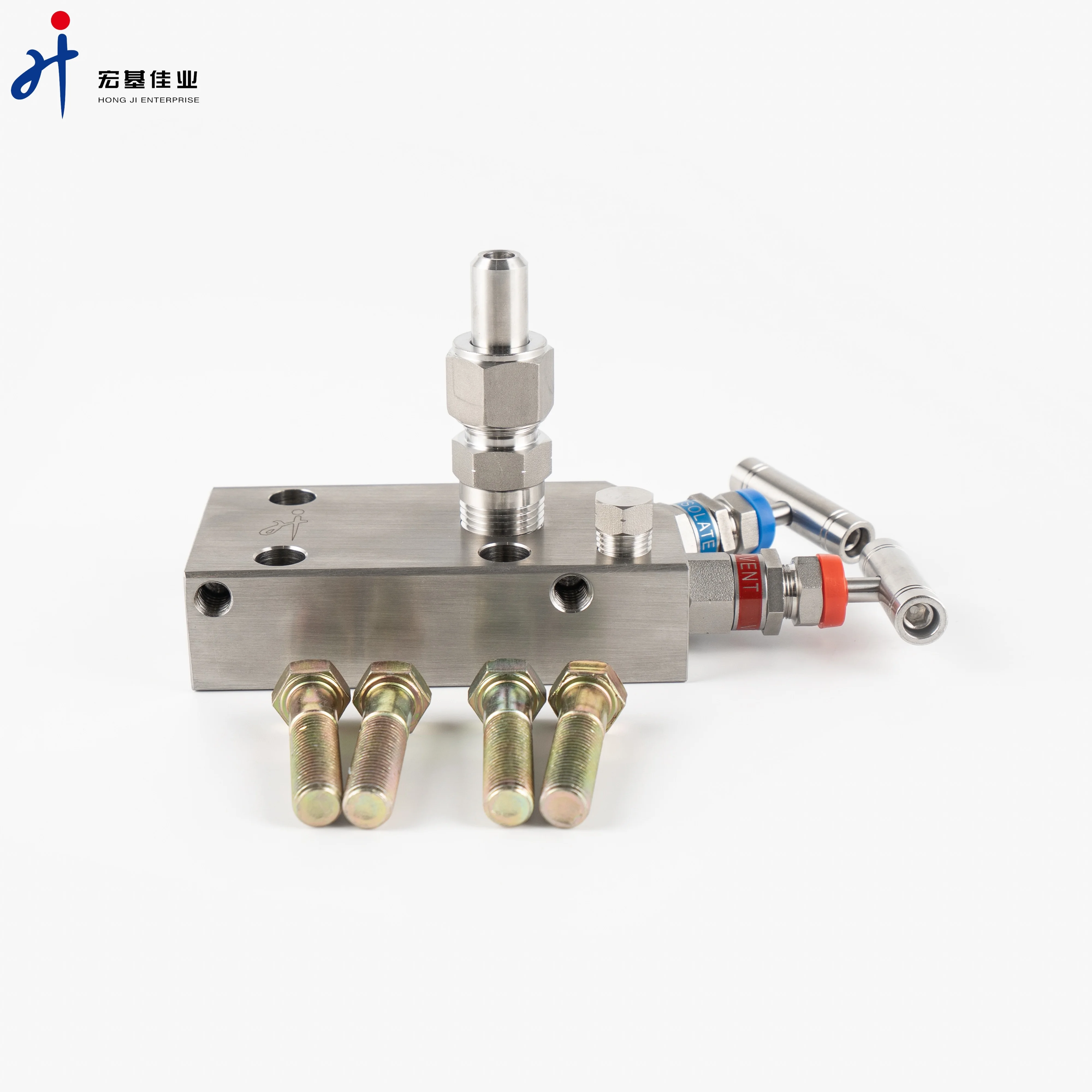 Inline Type High Pressure Coplanar 2 Valve Manifolds Flange Connect SS316 ss316 2-valve Manifold
