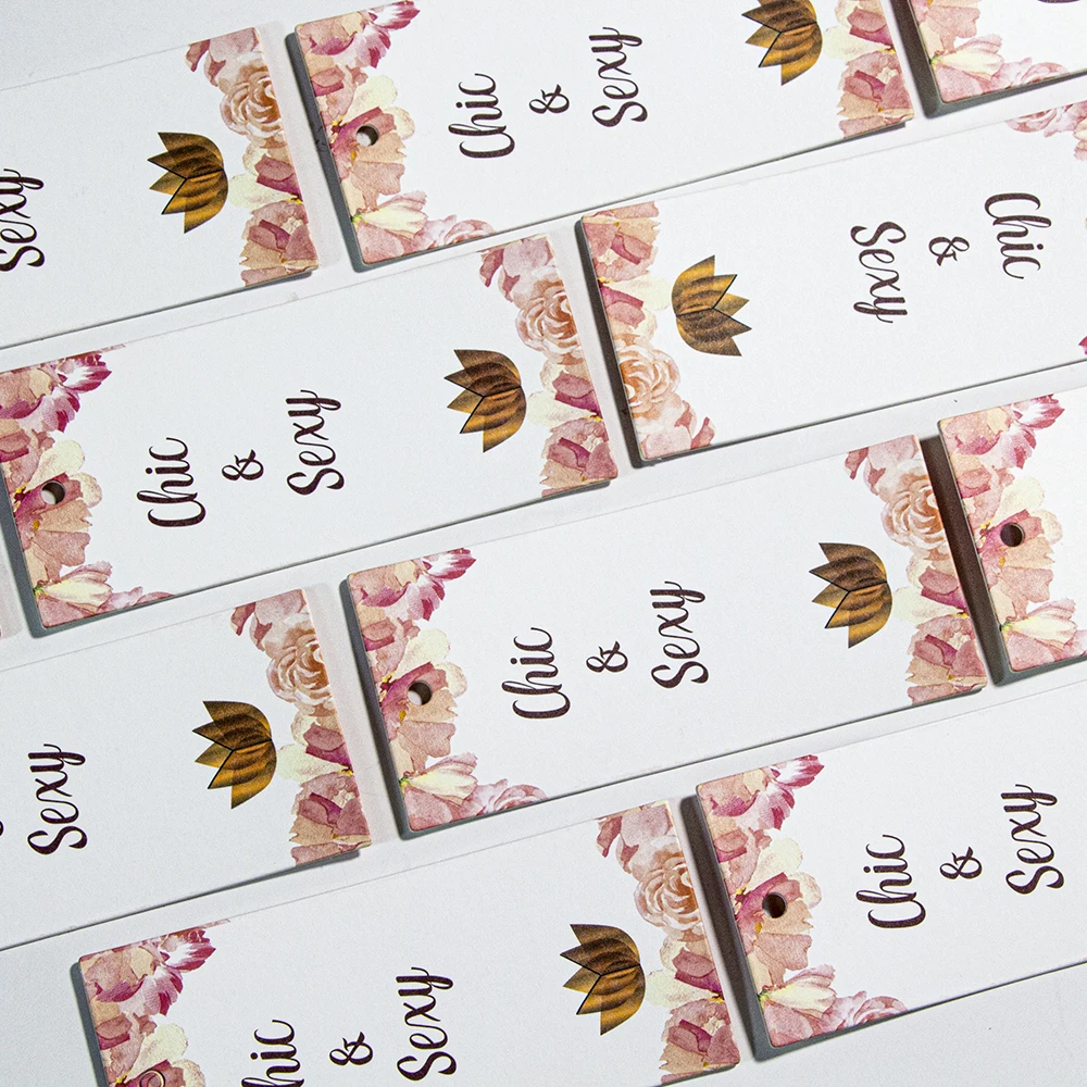 Customized Logo Luxury Clothing Garment Hanging Card Transparent  Plastic Paper Clothes Jeans Hang Tags