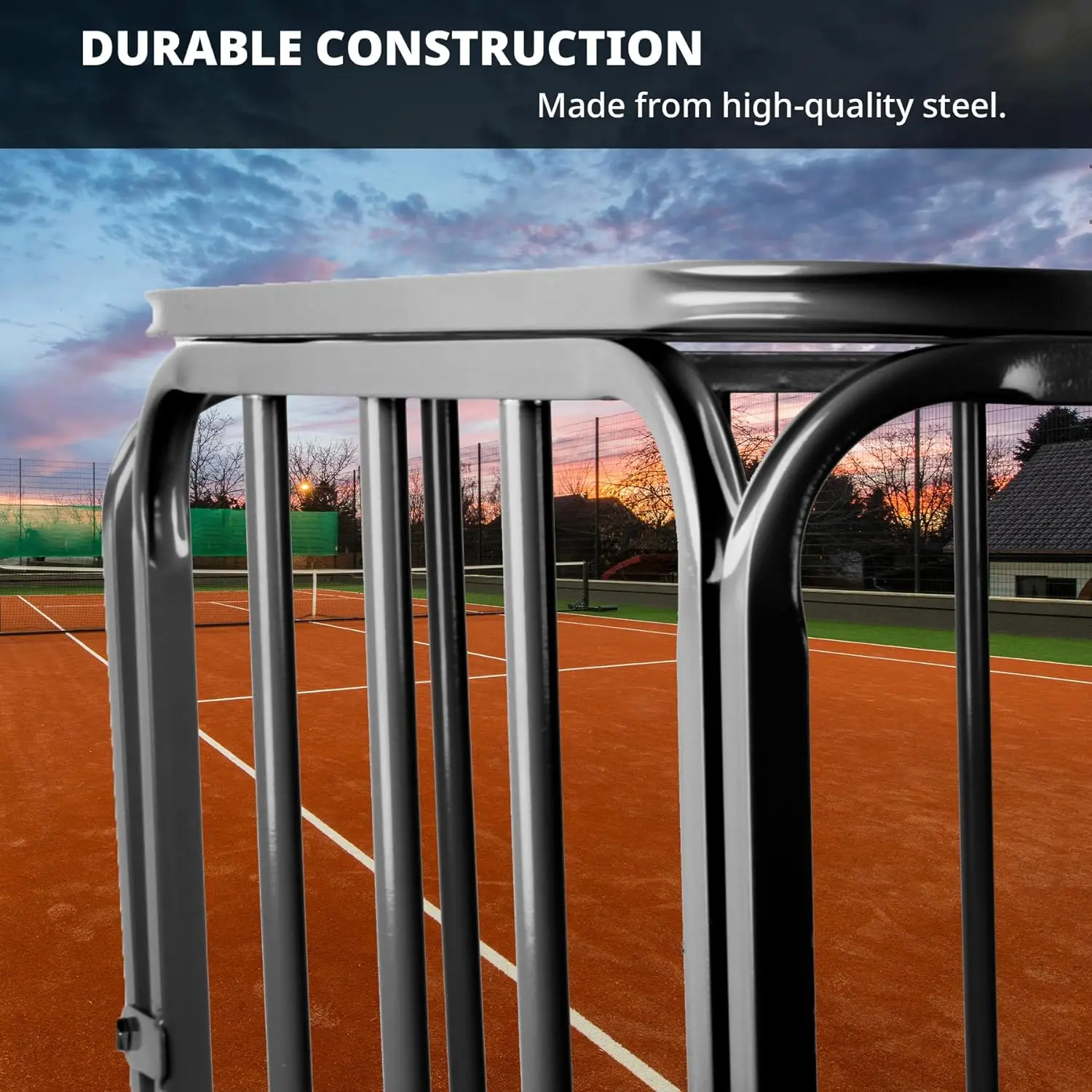 Rolling Ball Cart Foldable Sports Ball Storage Cart Large Capacity Basketballs Organizer for Gym School