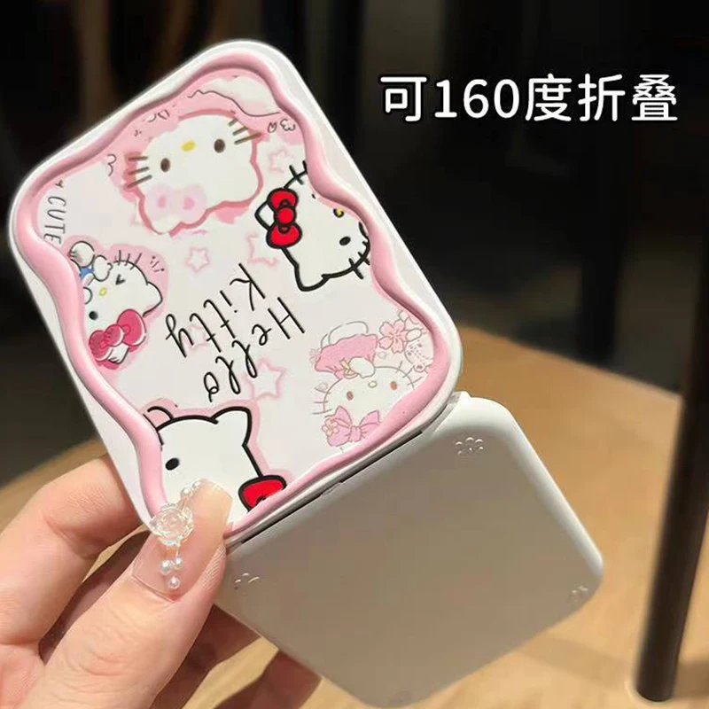 INS Hot Logo Custom Wholesale Single Side Small Cute Kitty Round Square Portable Makeup Mirror With Comb Makeup Hand Mirror Gift