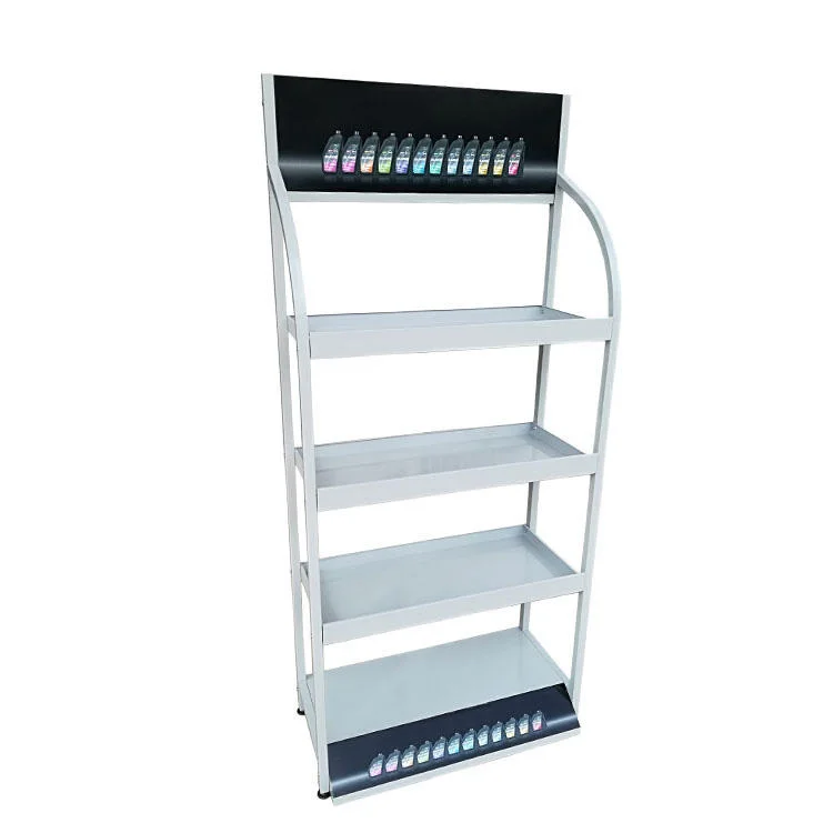 Auto Shop 4-Tiers Metal Car Accessory Display Stand Flooring Car Battery Holder Rack for Batteries