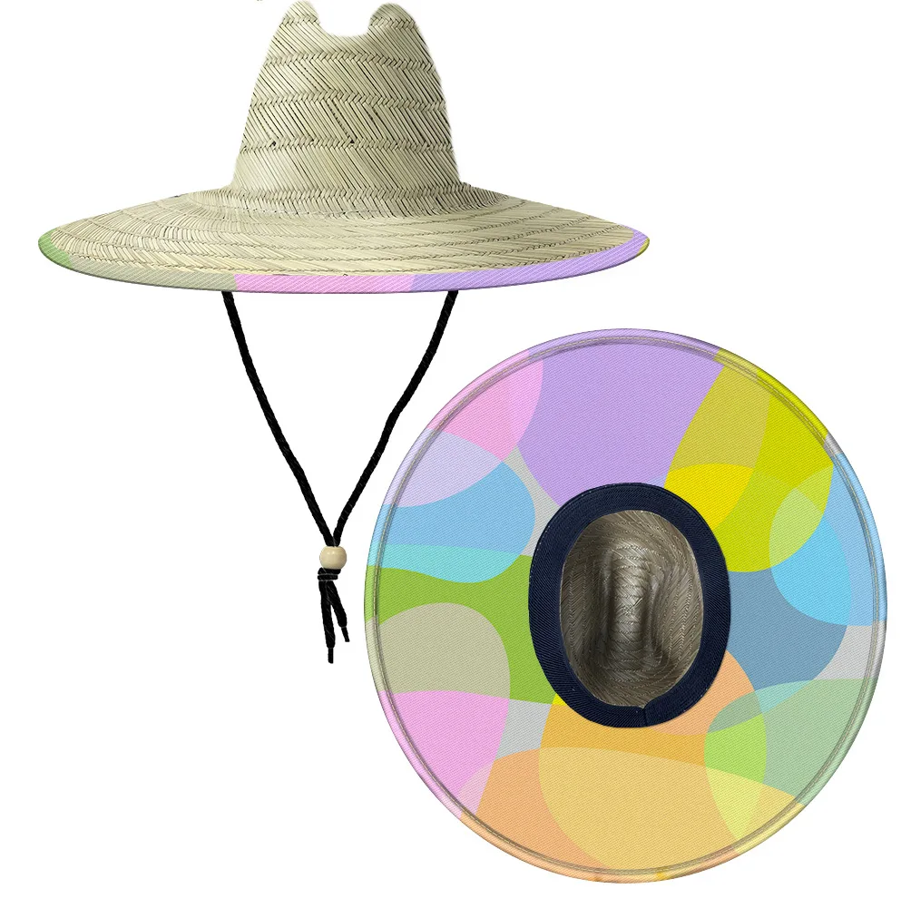 High Quality Custom Printed Lifeguard Unisex Straw Hat for Outdoor Beach & Fishing Activities