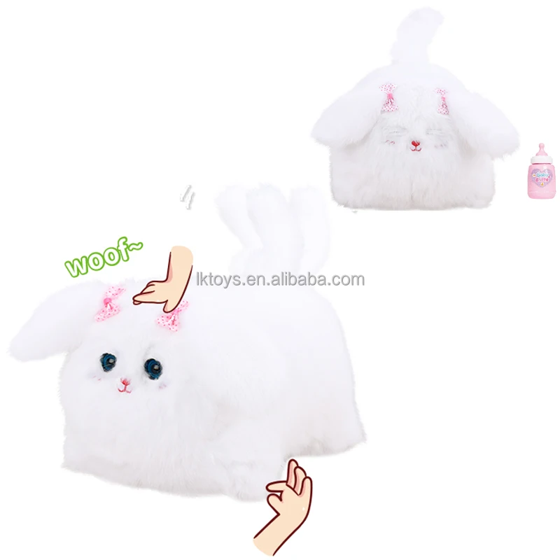 Lucky Toys Plush Dog Plush Cat Touch Close Eyes Feeding Induction Talking Recording Stuff Toys Electronic Animal Toys Blink Cat