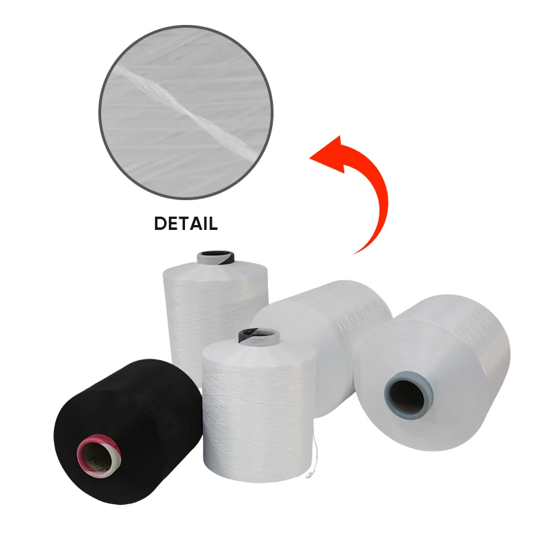 GRS Recycled Polyester DTY 75D  Raw White Yarn 75D/72F SIM HIM Polyester Textured Yarn For Warping