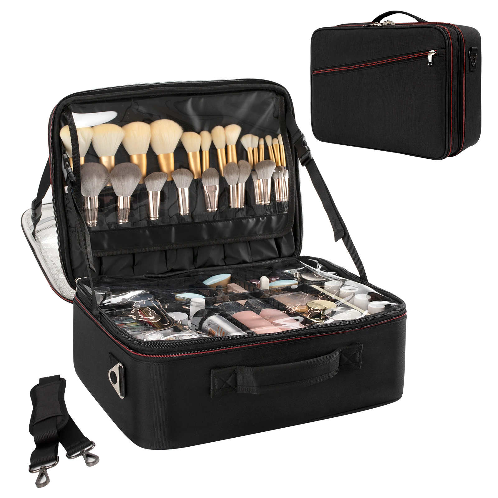 Relavel Extra Large Travel Portable Artist Storage Bag with Heat Insulation Makeup Case Makeup Bag Organizer Travel Cosmetic Cas