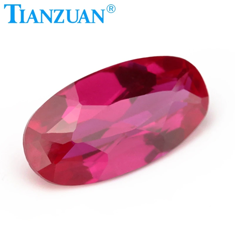 wuzhou hot deal synthetic red ruby loose Gemstone ruby 5# corundum stone oval shape natural cutting