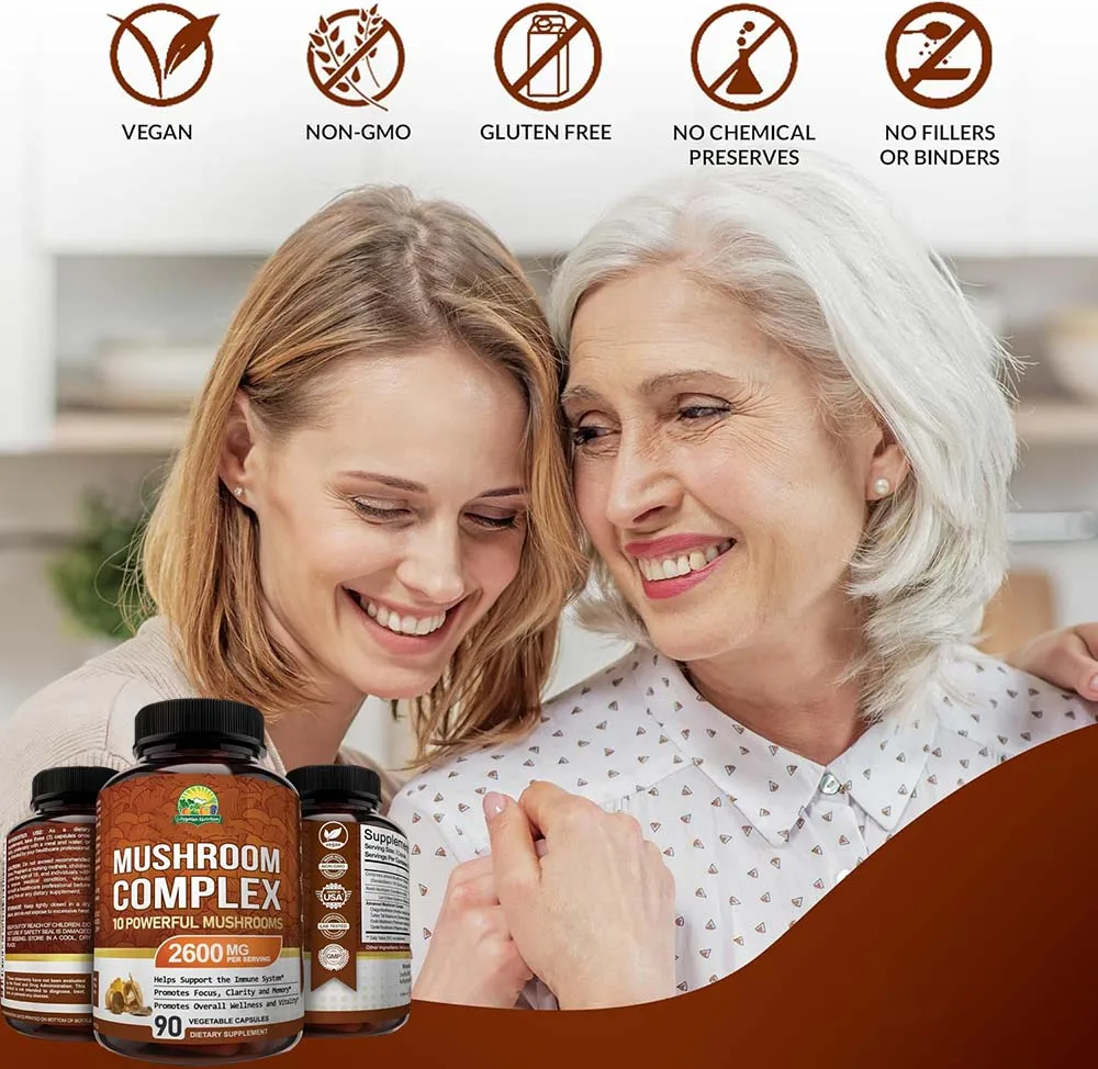 Private Label Immune Booster Memory Nootropic Brain Healthcare Supplement Cordyceps Militaris Extract Reishi Mushroom Capsules