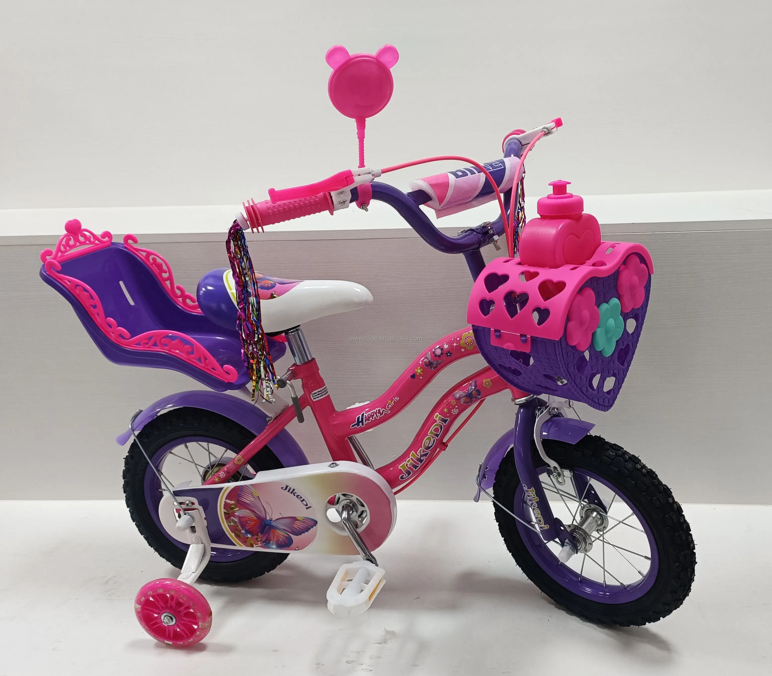 Factory cheap price 4 Wheel girl cycle 12 14 16 18 20 Inch Children Bicycle Kids Bike For 2 3-8 Year Kids